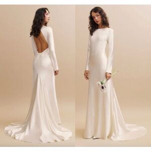 Reformation Adwen Wedding Dress size 4 100% silk NWT